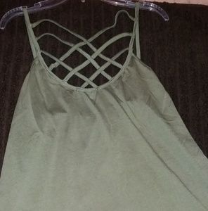 Green Criss Cross Tank Top